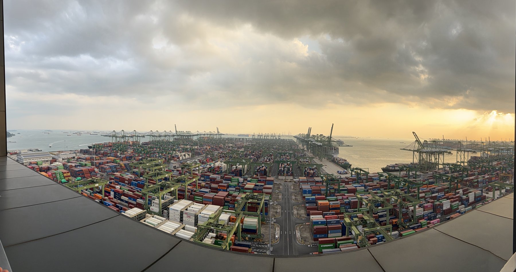 PSA Horizons panoramic view of Singapore container port